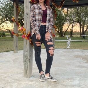 American eagle black ripped jeans